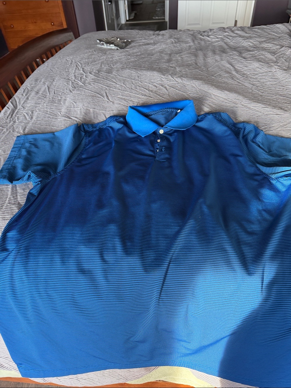 Walter Hagen Blue Striped Polo Shirt